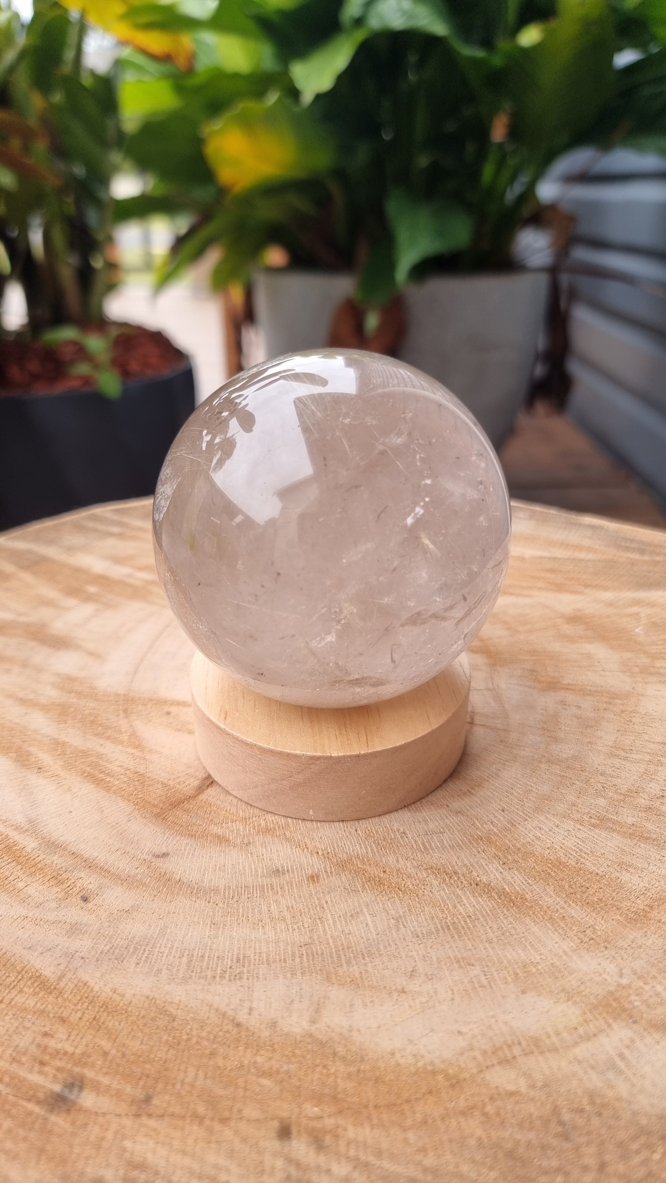 0.73kg Smokey Quartz Polished Sphere with LED Light - DS1314